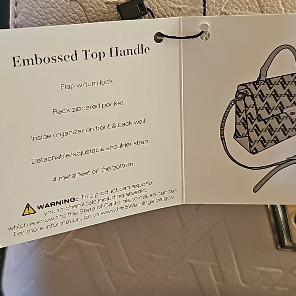Adrienne Vittadini the AV BORSETTA COLLECTION EMBOSSED TOP HANDLE HANDBAG - Picture 9 of 10